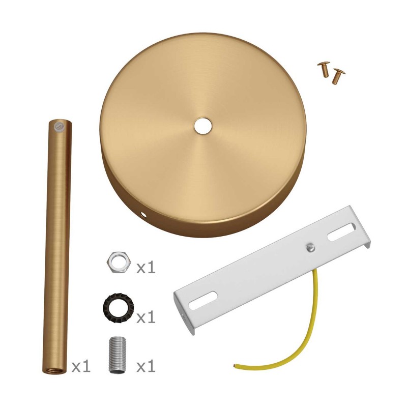 Kit rosetón cilíndrico de metal con prensaestopa de 15cm
