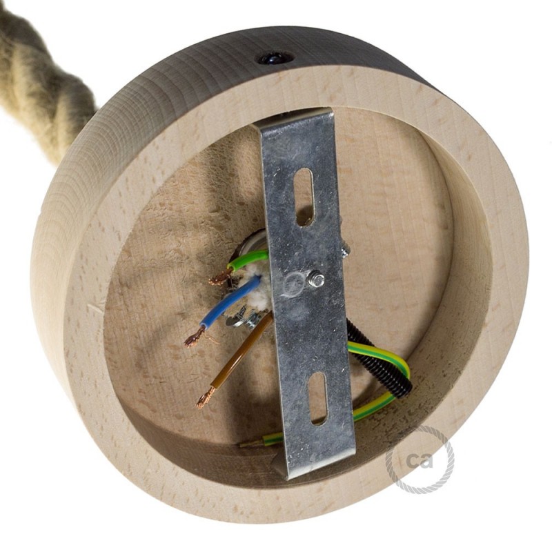 Kit rosetón de madera para cable 2XL