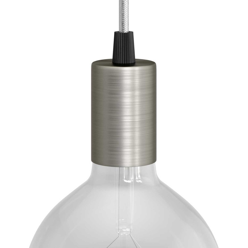 Kit portalámparas cilíndrico de metal E27