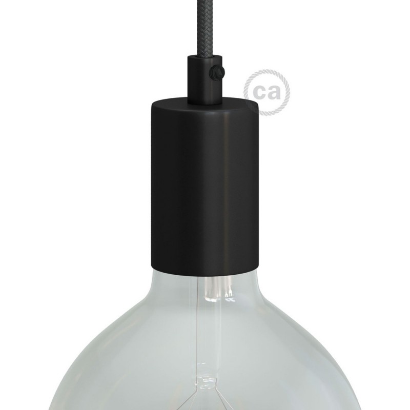 Kit portalámparas cilíndrico de metal E27
