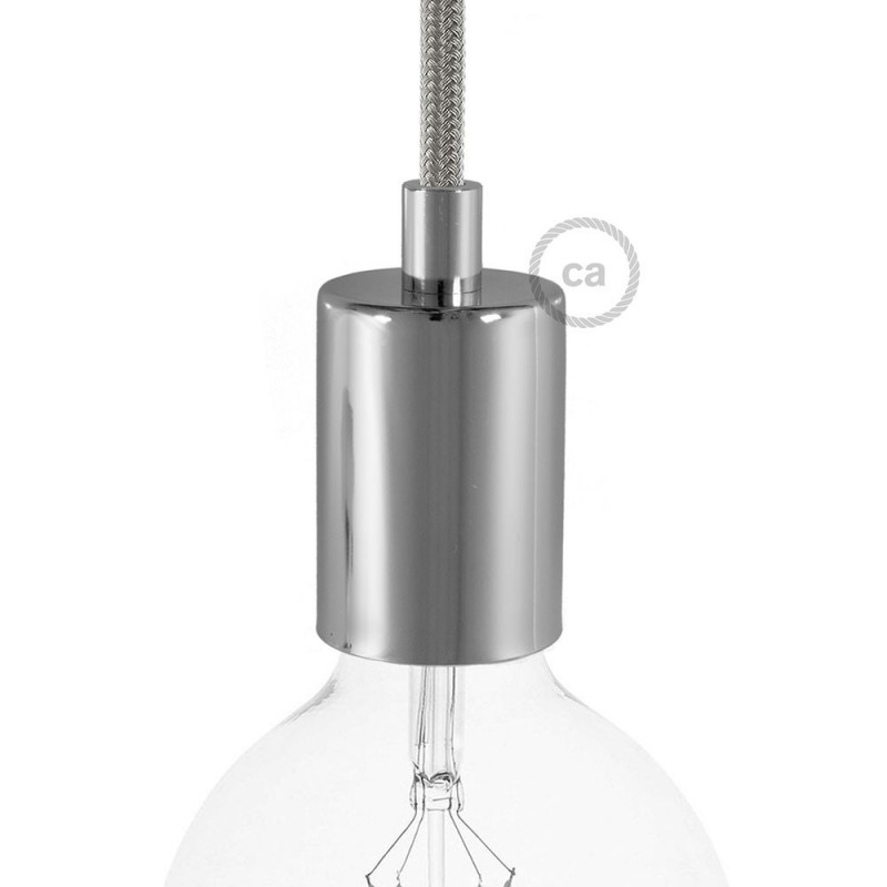 Kit portalámparas cilíndrico de metal E27