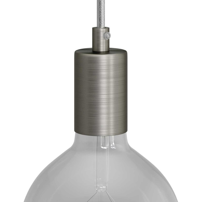 Kit portalámparas cilíndrico de metal E27