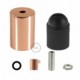 Kit portalámparas cilíndrico de metal E27