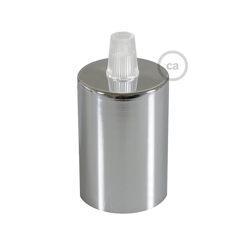 Kit portalámparas cilíndrico de metal E27