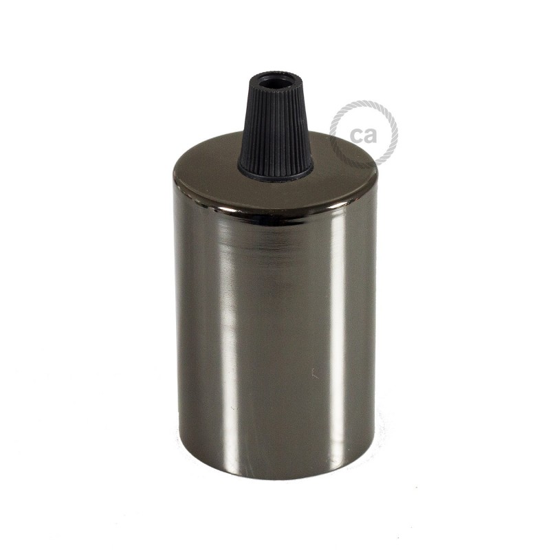 Kit portalámparas cilíndrico de metal E27