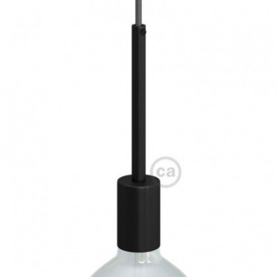Kit portalámparas cilíndrico de metal E27 prensaestopa 15cm
