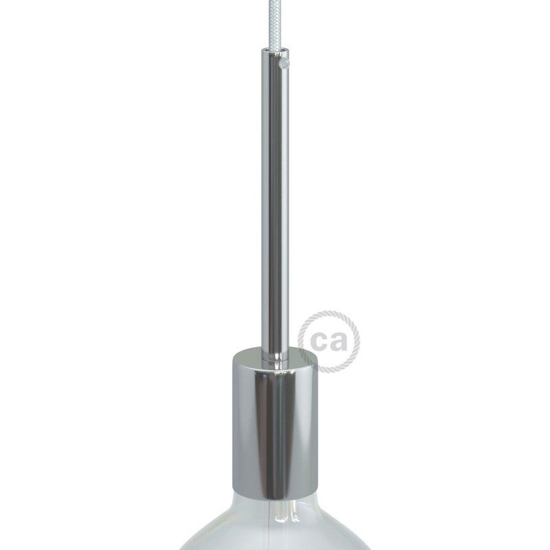 Kit portalámparas cilíndrico de metal E27 prensaestopa 15cm