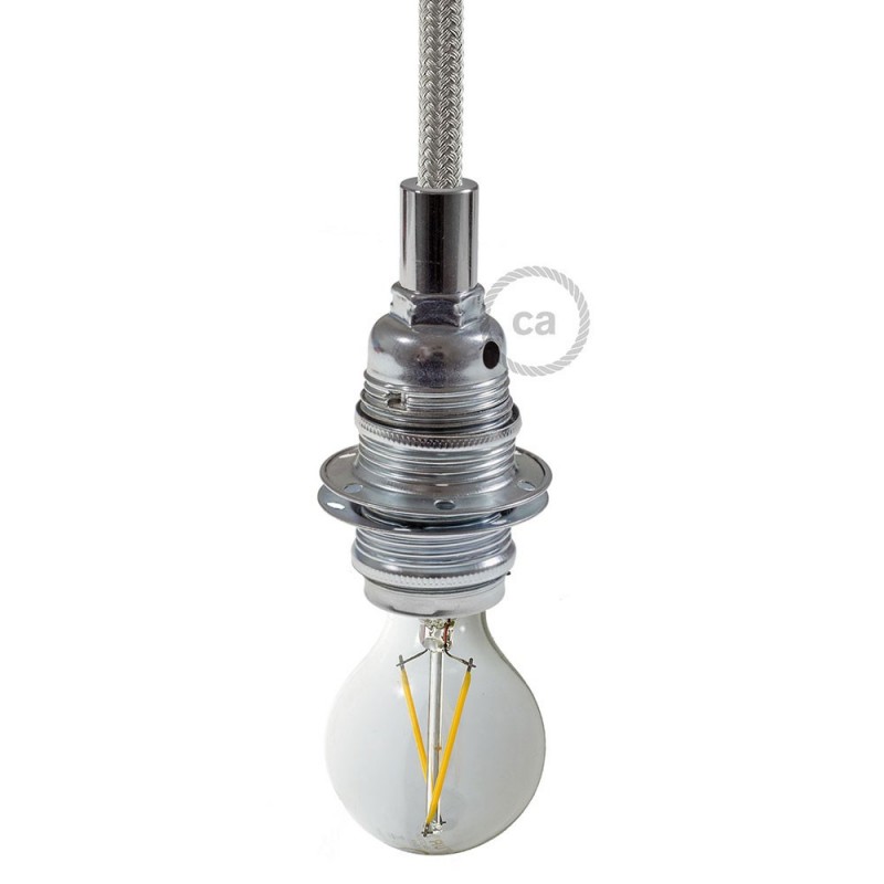 Kit portalámparas para pantalla de metal doble arandela E14