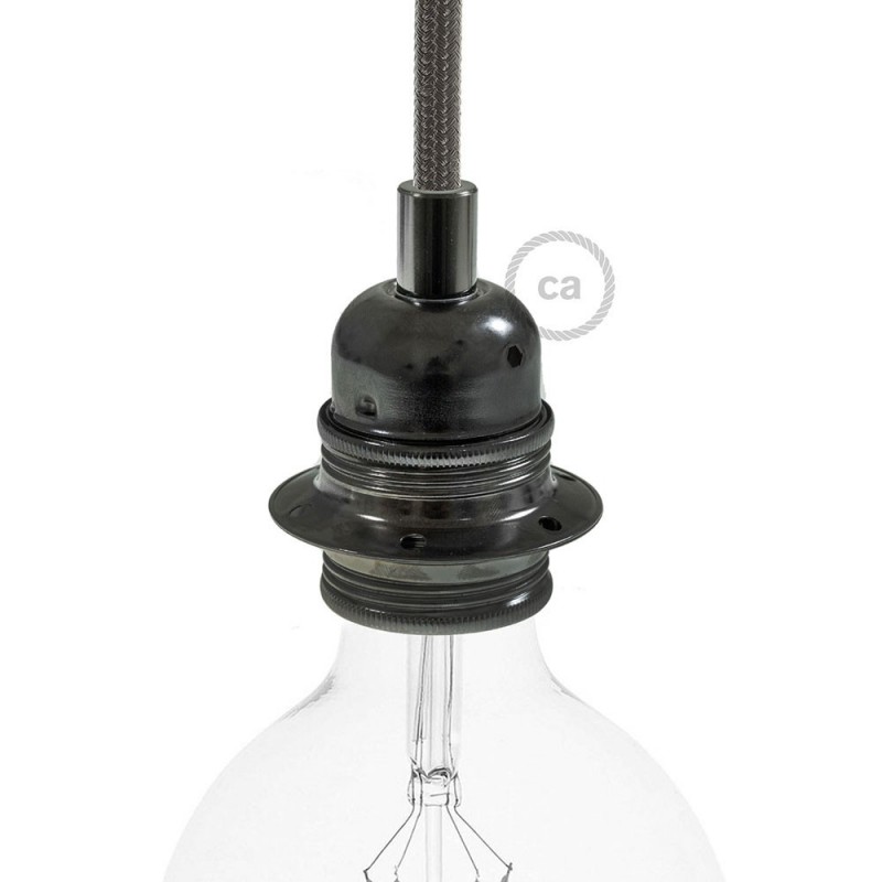 Kit portalámparas para pantalla de metal doble arandela E27