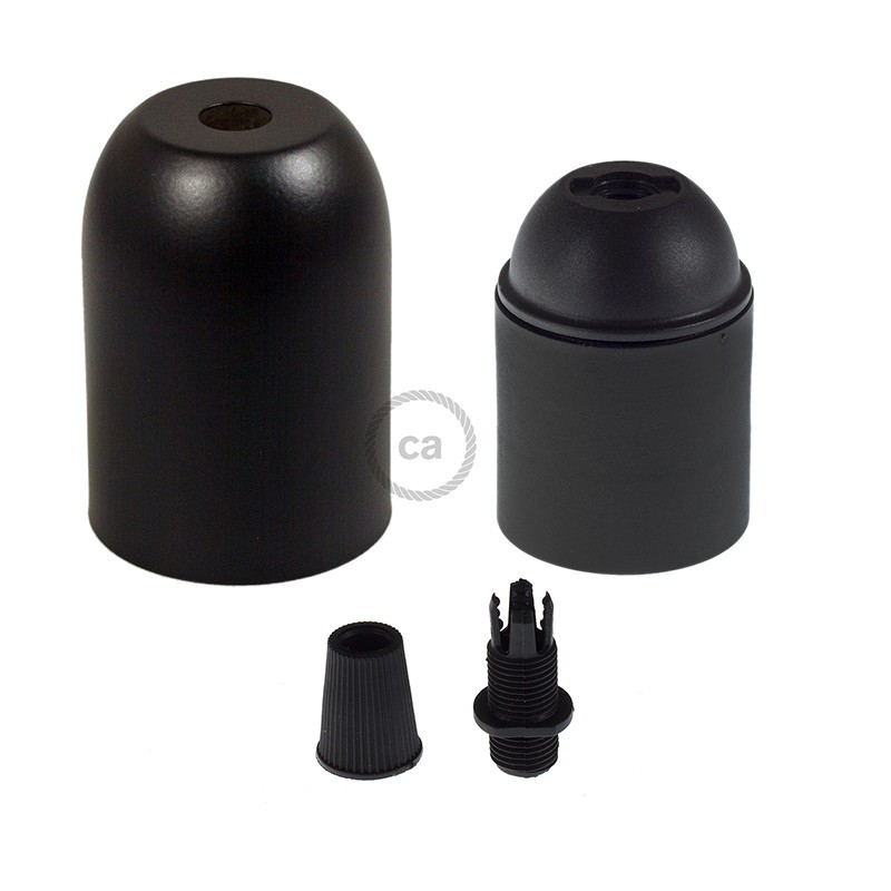Kit portalámparas semiesférico de metal E27