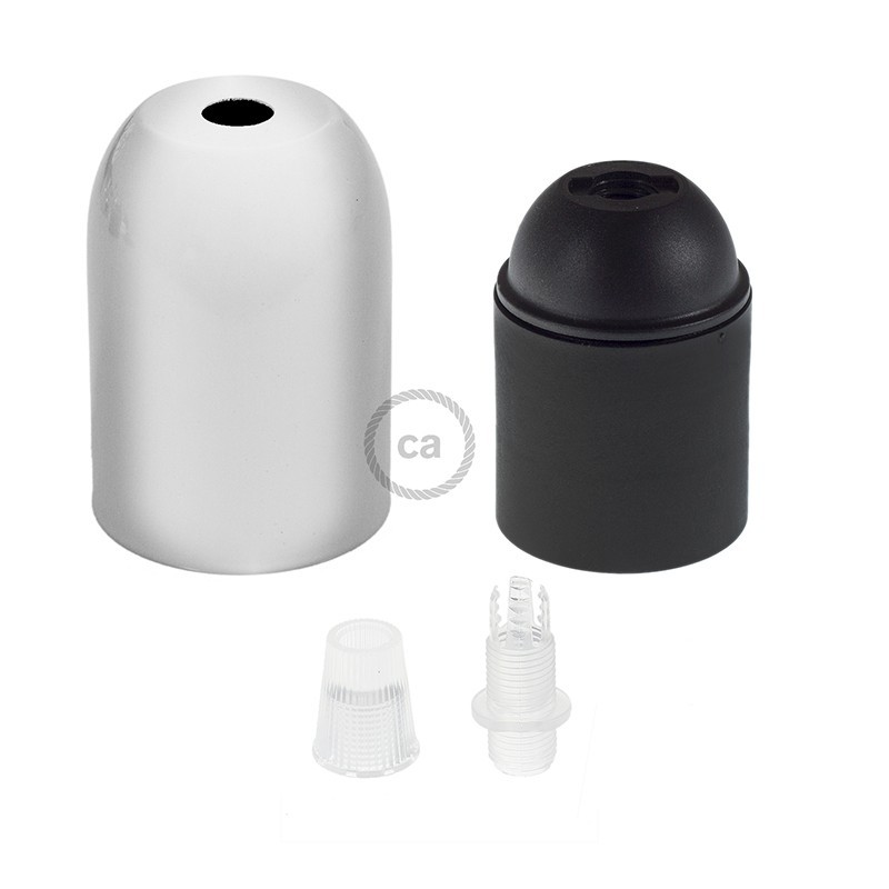 Kit portalámparas semiesférico de metal E27