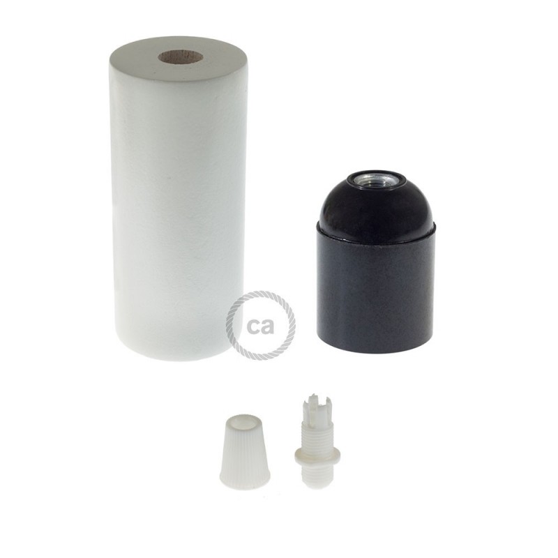 Kit portalámparas de madera E27 para cable XL