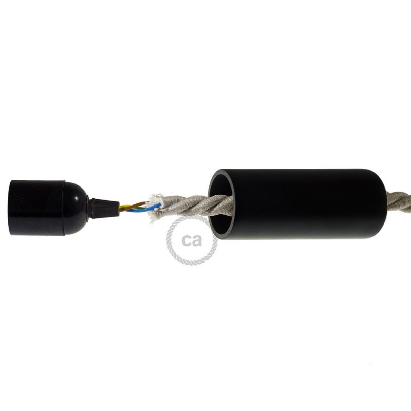 Kit portalámparas de madera E27 para cable XL
