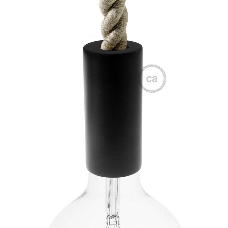 Kit portalámparas de madera E27 para cable 2XL