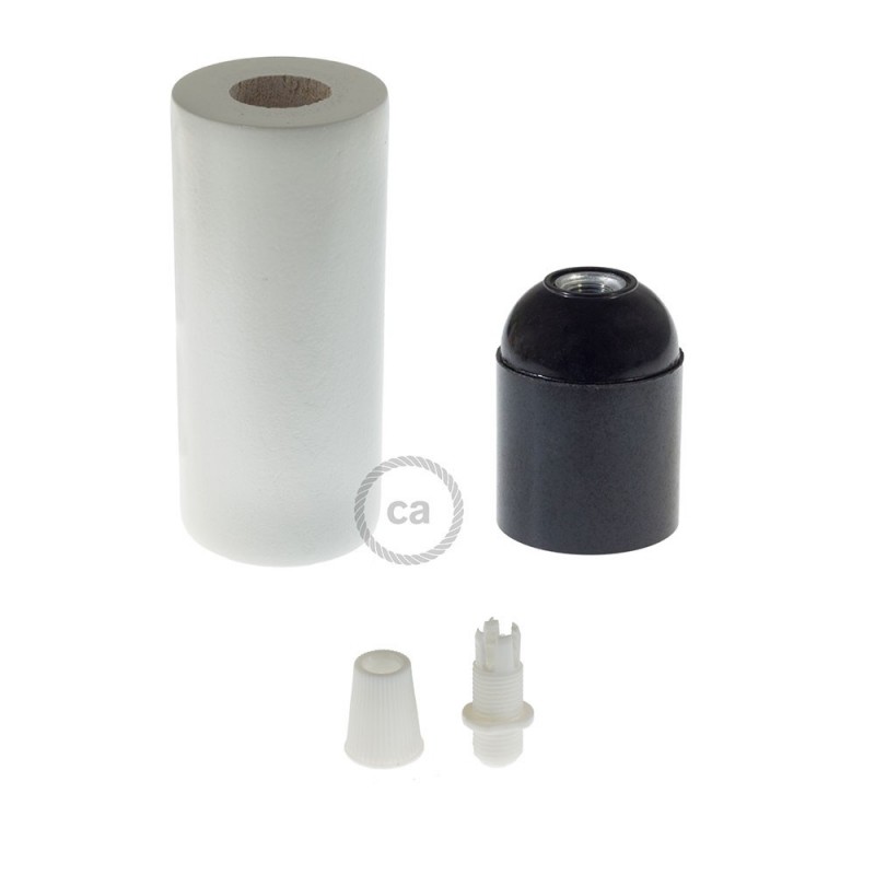 Kit portalámparas de madera E27 para cable 2XL