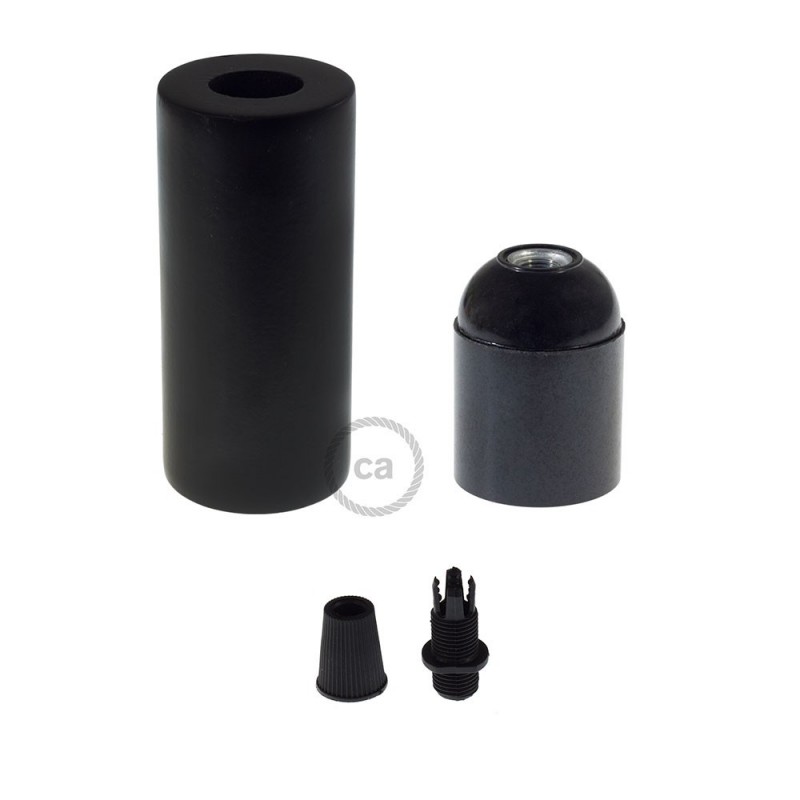 Kit portalámparas de madera E27 para cable 2XL