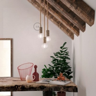 Kit portalámparas "Corteza de árbol" pequeño E27