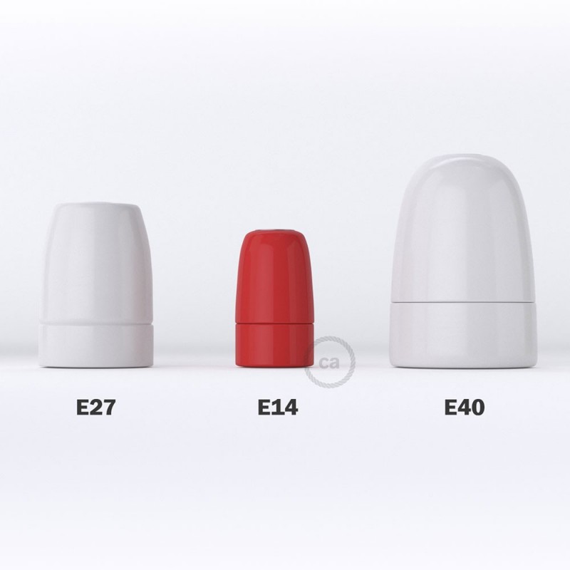 Kit portalámparas de porcelana E14