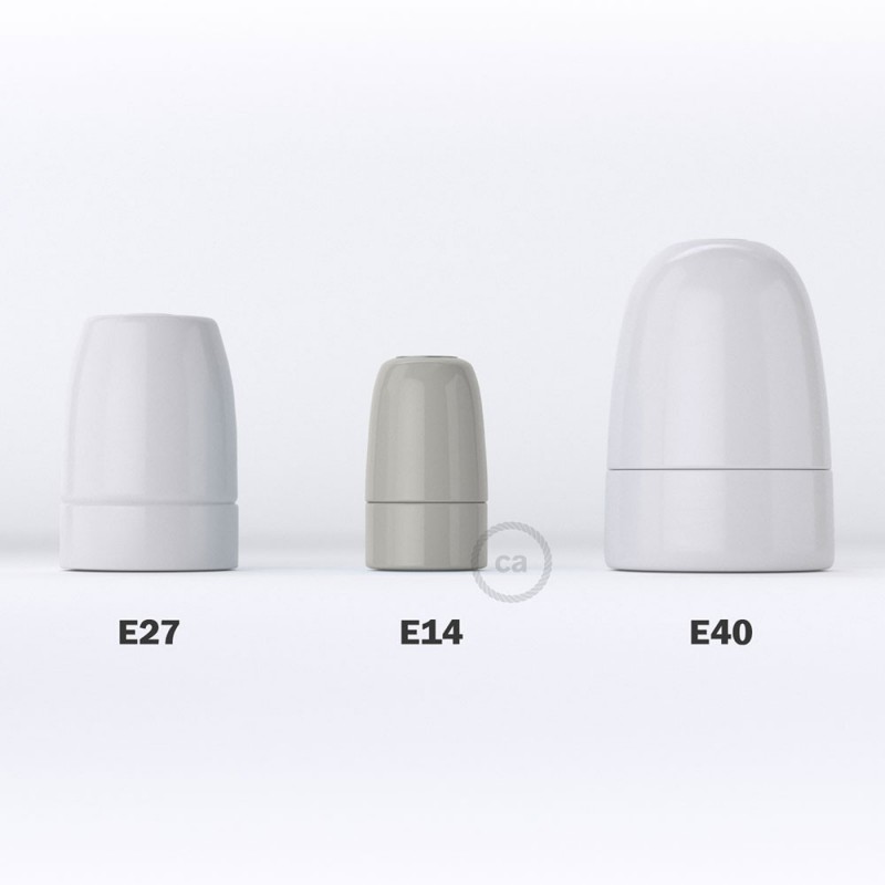 Kit portalámparas de porcelana E14