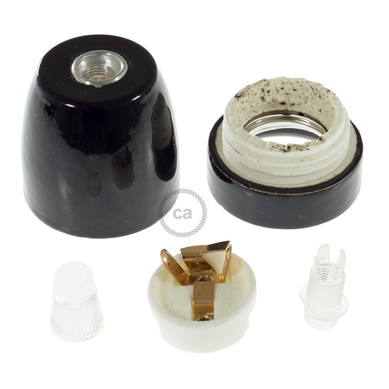 Kit portalámparas de porcelana E27