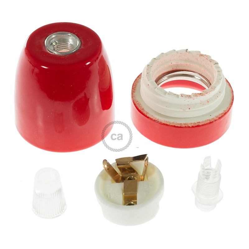 Kit portalámparas de porcelana E27