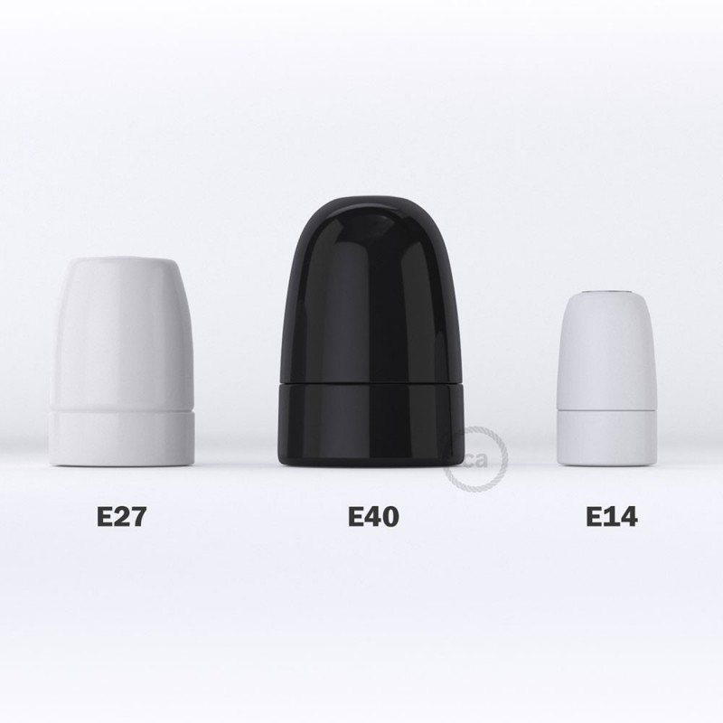 Kit portalámparas de porcelana E40