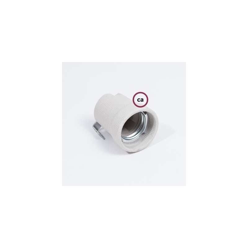 Kit portalámparas de porcelana E27 con soporte interior