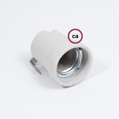 Kit portalámparas de porcelana E27 con soporte interior