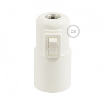 Kit portalámparas de termoplástico E27 con interruptor