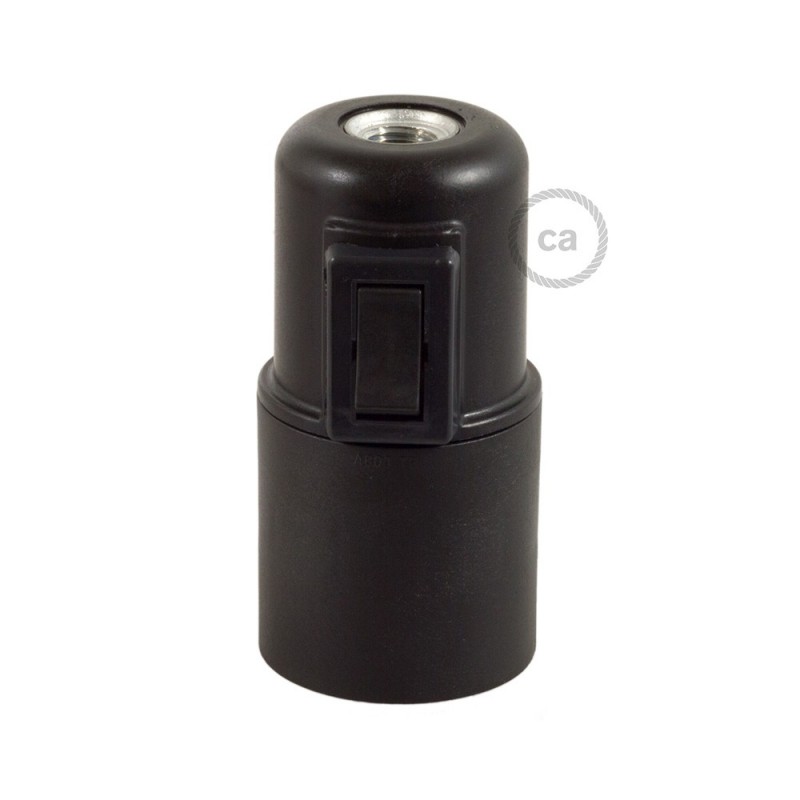Kit portalámparas de termoplástico E27 con interruptor