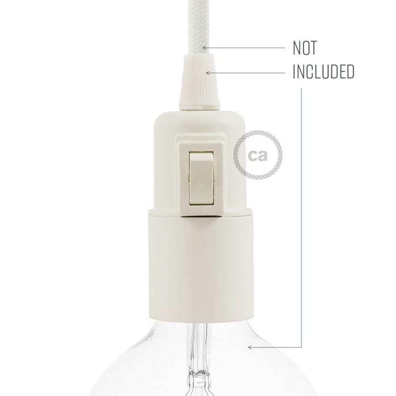 Kit portalámparas de termoplástico E27 con interruptor
