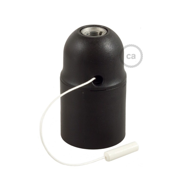 Kit portalámparas termoplástico para pantallas E27 con tirador