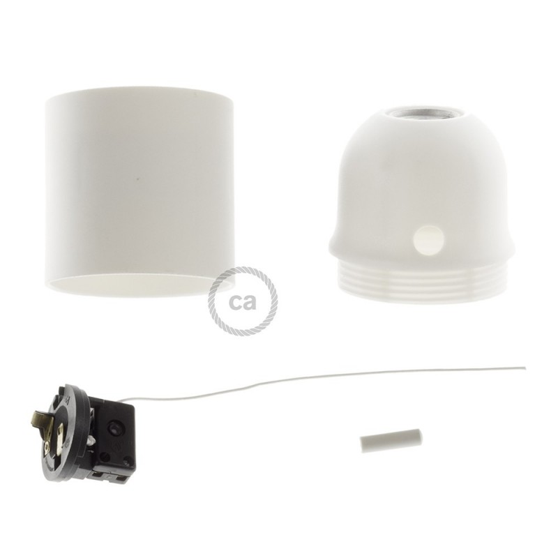 Kit portalámparas termoplástico para pantallas E27 con tirador