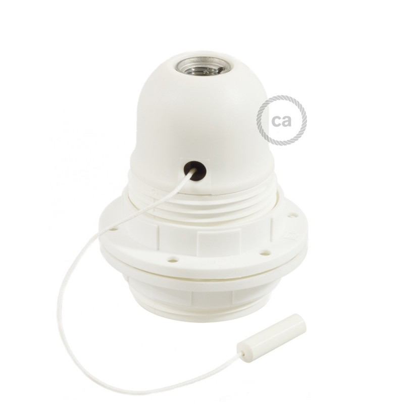 Kit portalámparas termoplástico para pantallas E27 con tirador