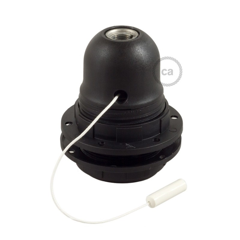 Kit portalámparas termoplástico para pantallas E27 con tirador