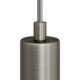 Prensaestopa redondo metal con acabado titanio satinado completo con tubo roscado, tuerca y arandela.