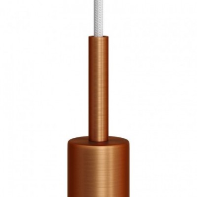Prensaestopa metálico redondo, longitud 7 cm, acabado cobre satinado, completo de tubo roscado, tuerca y arandela