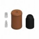 Kit portalámparas de madera forrado en piel