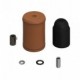 Kit portalámparas de madera forrado en piel