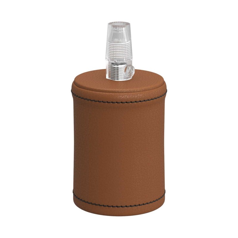 Kit portalámparas de madera forrado en piel