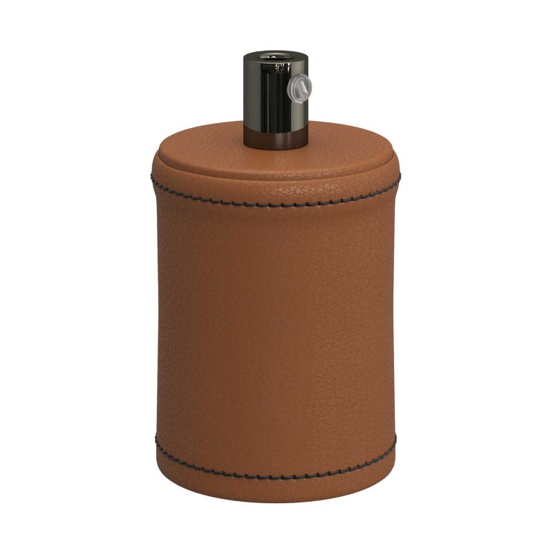 Kit portalámparas de madera forrado en piel