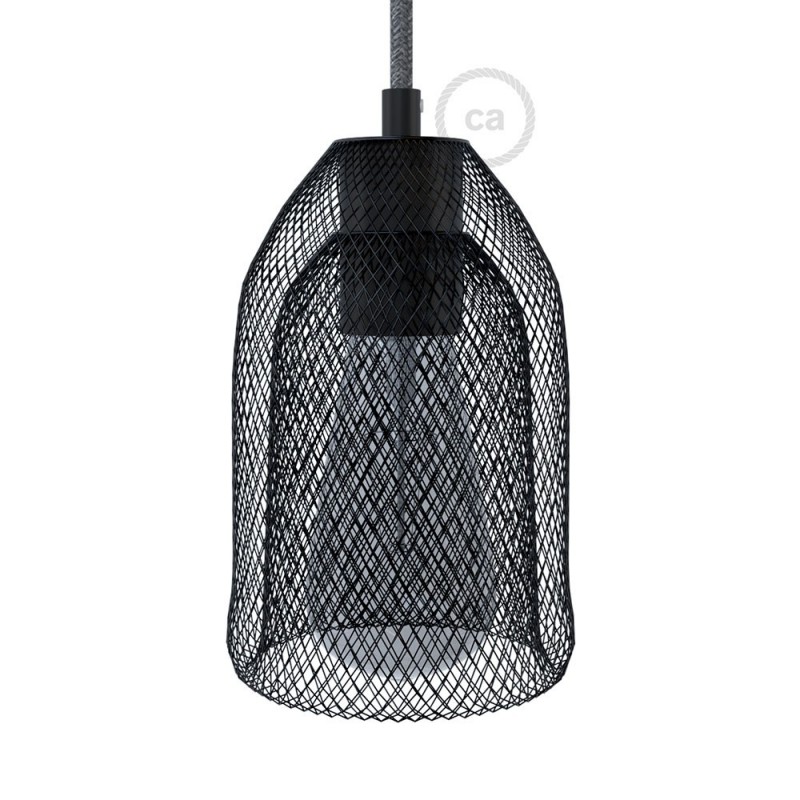 Pantalla Jaula GhostBell de metal color negro con kit portalámparas E27