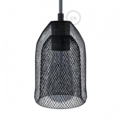 Pantalla Jaula GhostBell de metal color negro con kit portalámparas E27