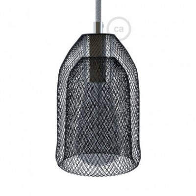 Pantalla Jaula GhostBell de metal color negro con kit portalámparas E27