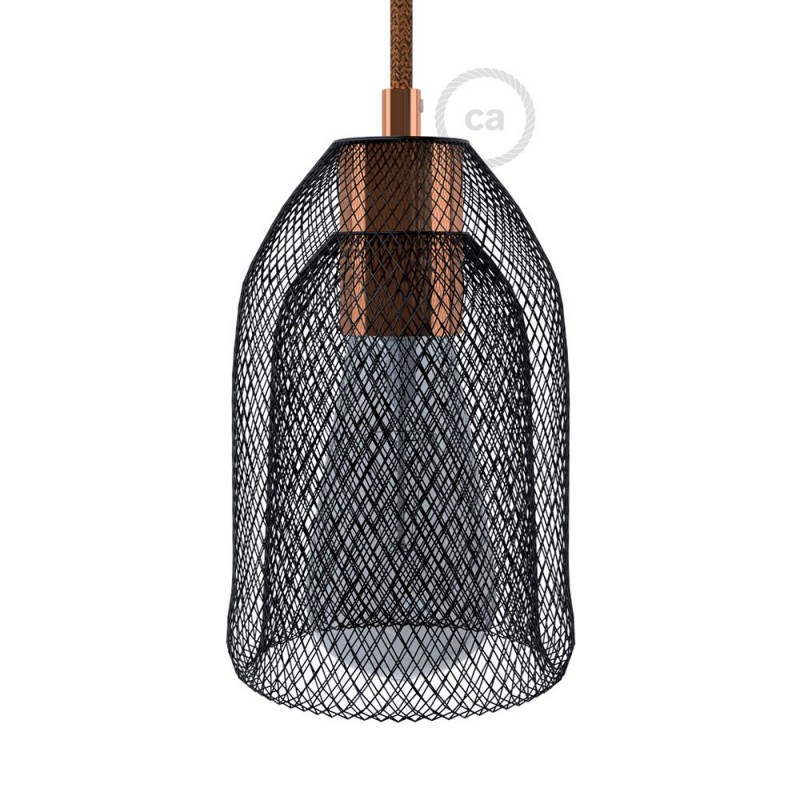 Pantalla Jaula GhostBell de metal color negro con kit portalámparas E27