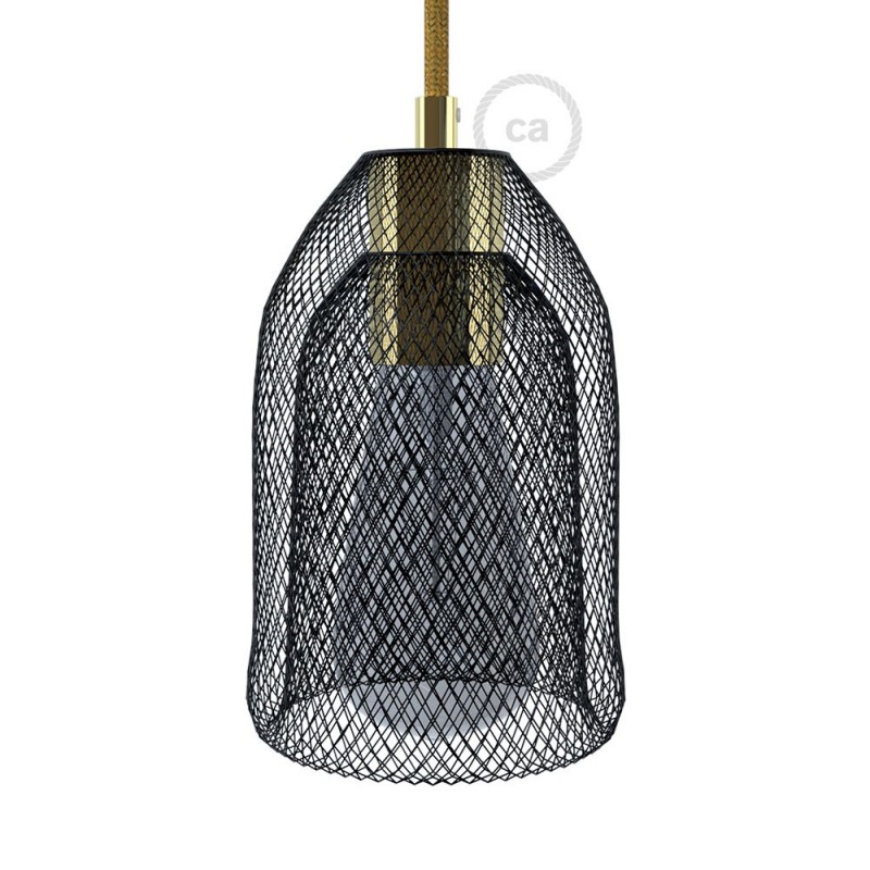 Pantalla Jaula GhostBell de metal color negro con kit portalámparas E27