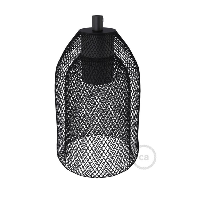 Pantalla Jaula GhostBell de metal color negro con kit portalámparas E27