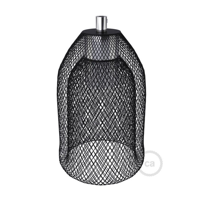 Pantalla Jaula GhostBell de metal color negro con kit portalámparas E27