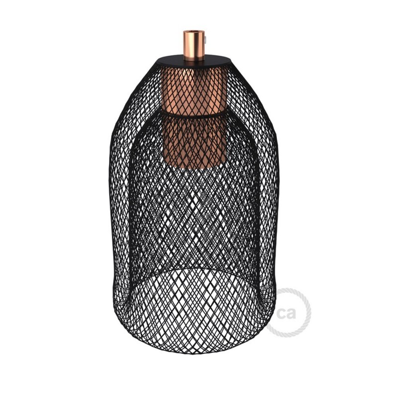 Pantalla Jaula GhostBell de metal color negro con kit portalámparas E27