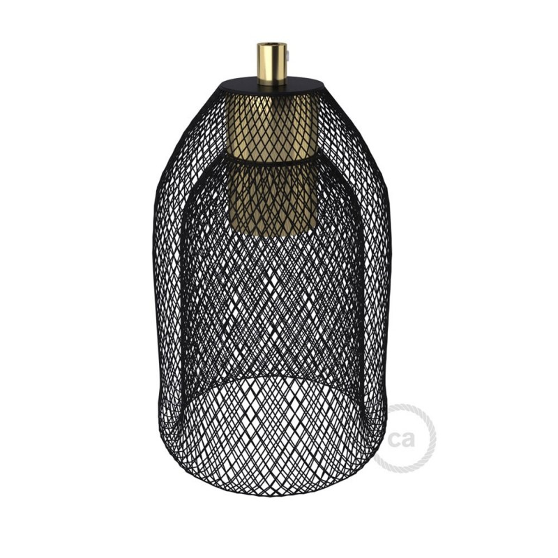 Pantalla Jaula GhostBell de metal color negro con kit portalámparas E27